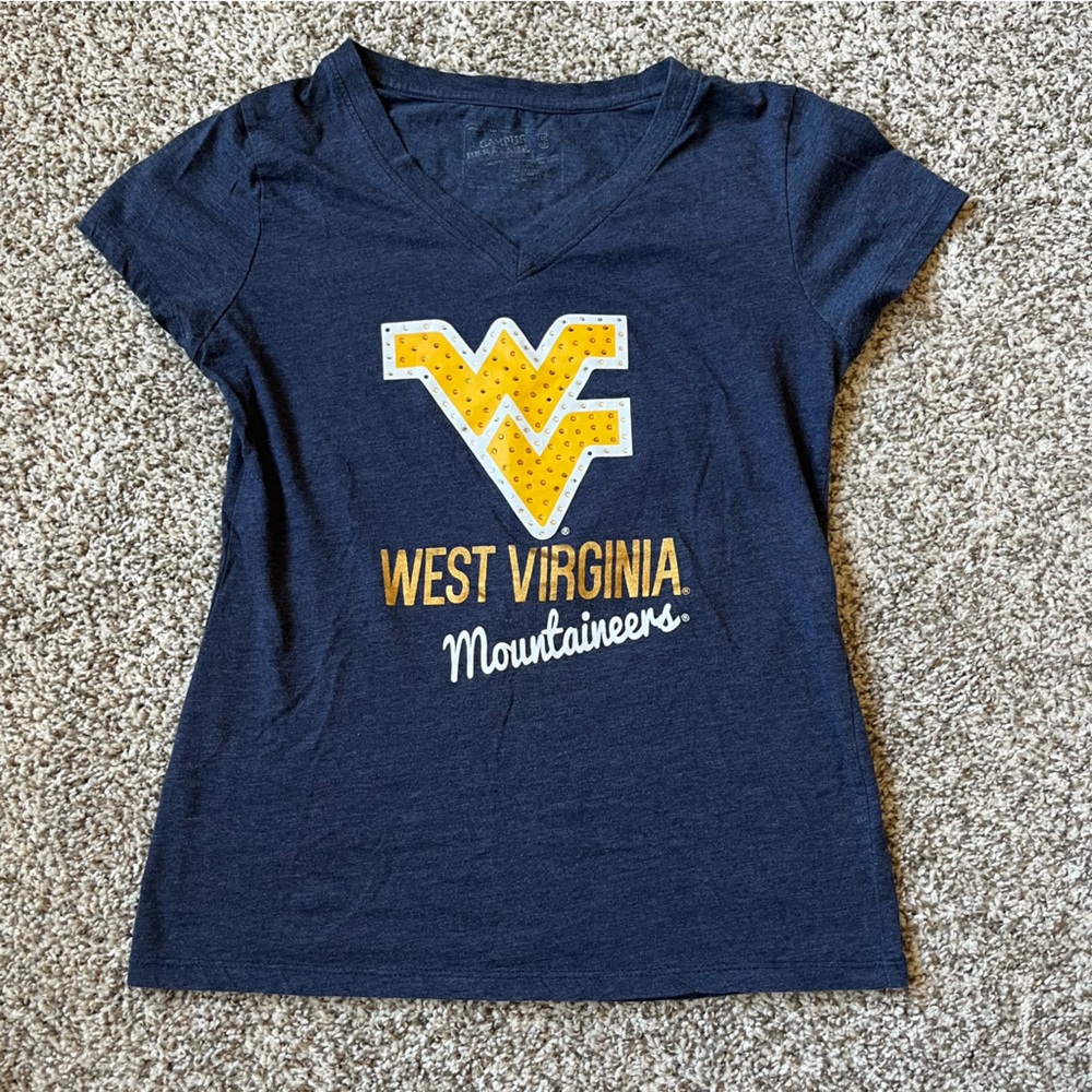 Campus Heritage Navy and Gold West Virginia Tee